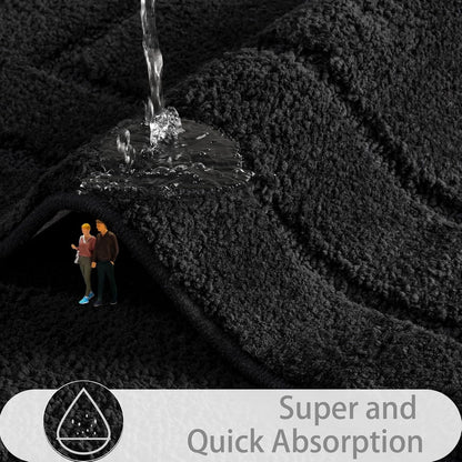 HOMORE Black Bathroom Rug 24x60 Inch Soft Absorbent Bathroom Runner Rug
