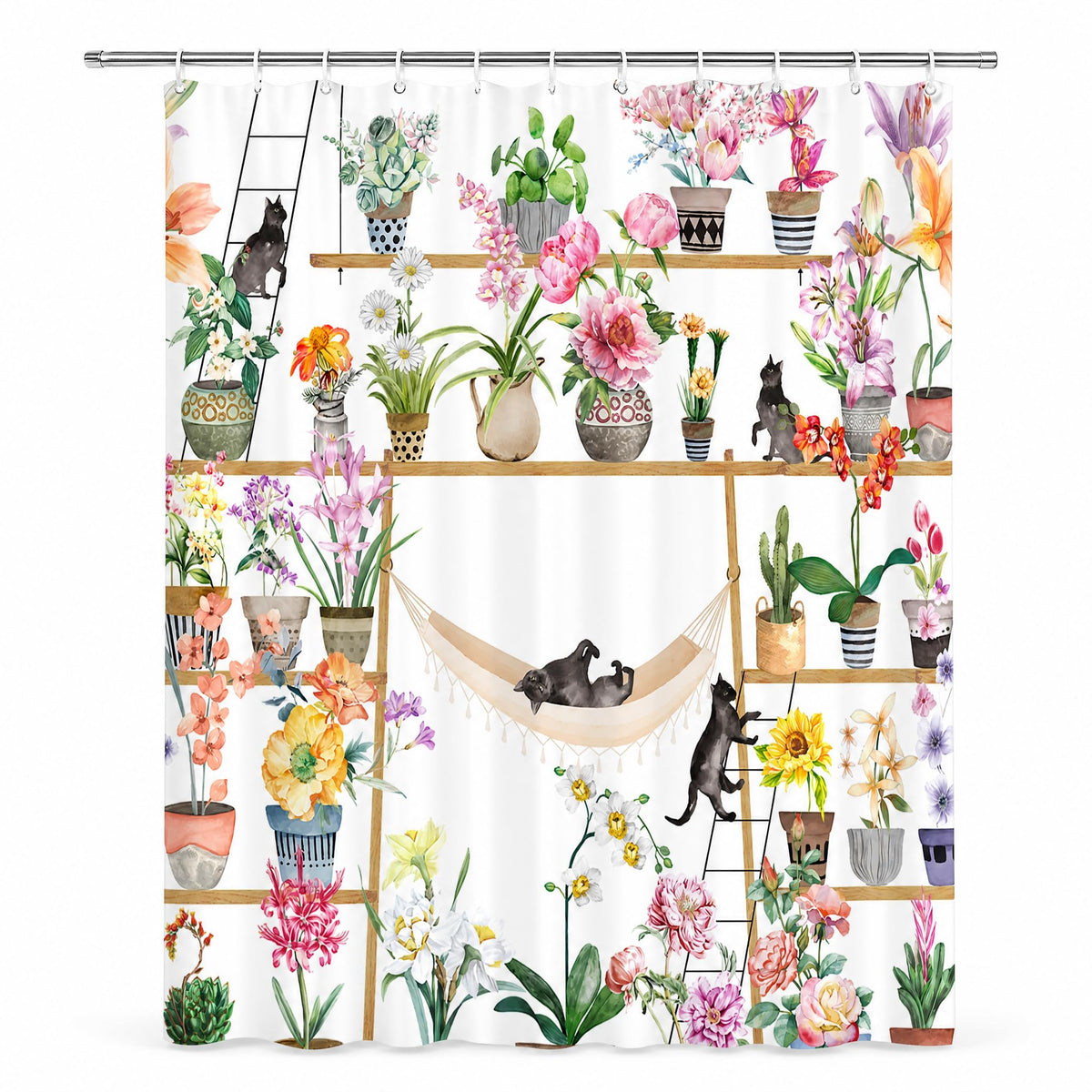 Boho Shower Curtain 72"x72" Water Repellent Polyester Fabric