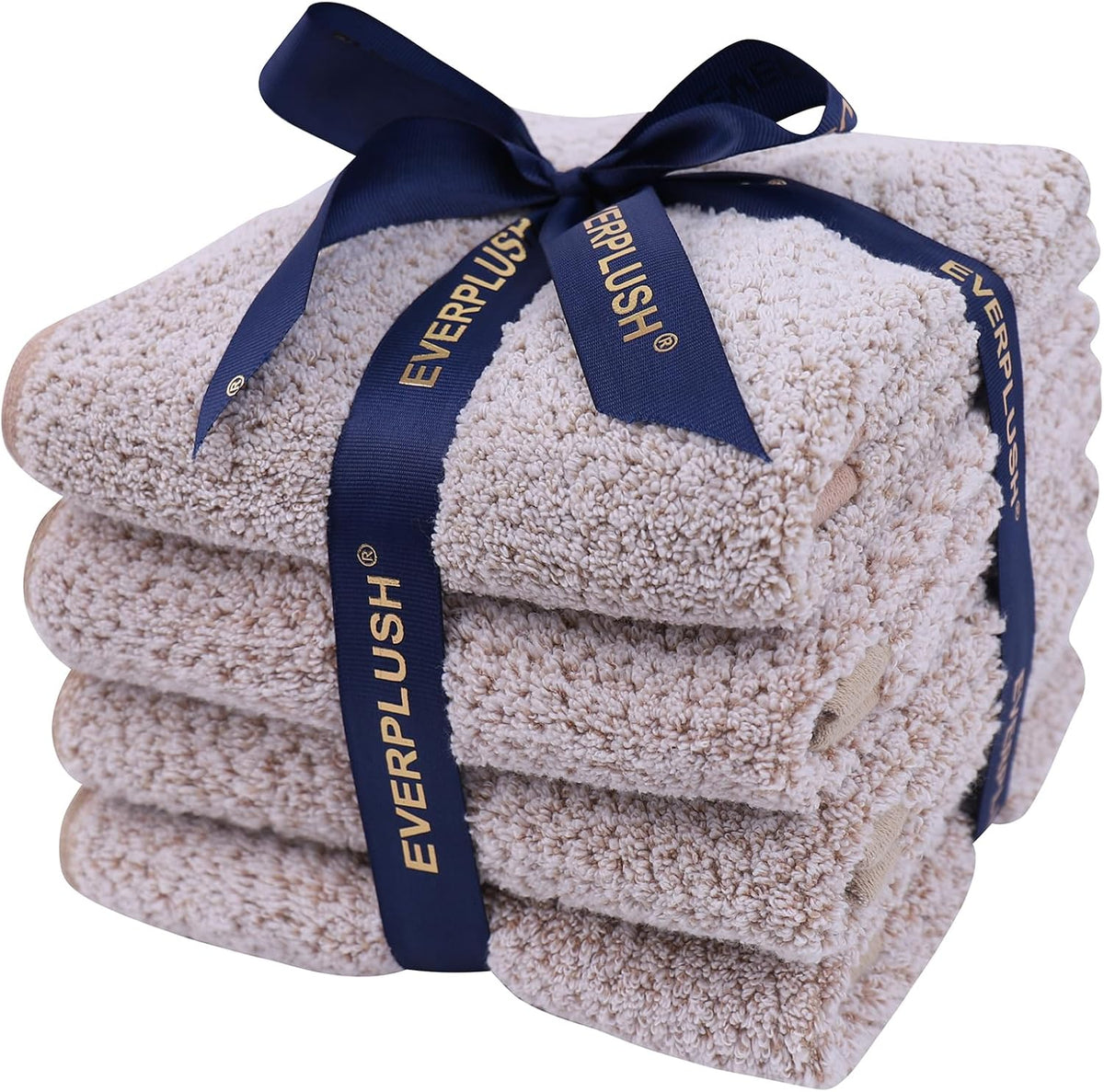 Everplush 4-Piece Premium Hand Towel Sets: Super-Soft, Highly Absorbent & Quick Drying Bathroom Towels – Versatile for Hotel, Bathroom, Shower, Spa, 16x30 Inches(Brown, 16" x 30")