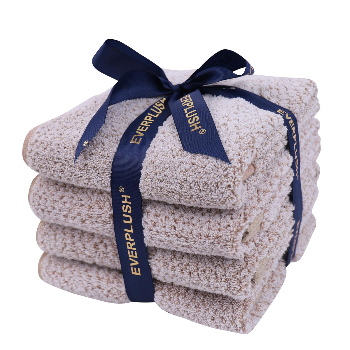 Everplush 4-Piece Premium Hand Towel Sets: Super-Soft, Highly Absorbent & Quick Drying Bathroom Towels – Versatile for Hotel, Bathroom, Shower, Spa, 16x30 Inches(Brown, 16" x 30")