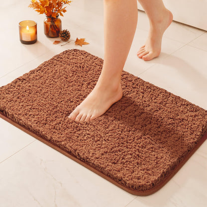 MIULEE Dark Purple Bathroom Rugs Soft Small Microfiber Bath Mat 16x24 Inch