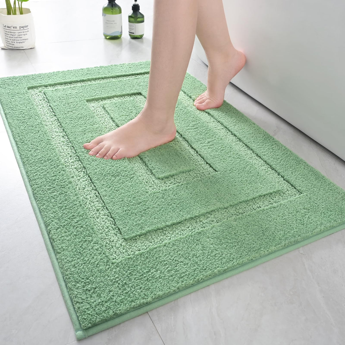 HOMORE Black Bathroom Rug 24x60 Inch Soft Absorbent Bathroom Runner Rug