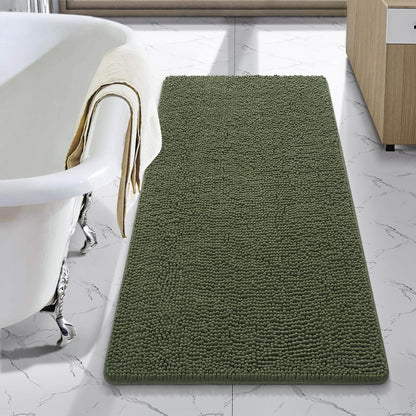LOCHAS Luxury Bathroom Rug Shaggy Bath Mat 24 x 60 Inch, Gray
