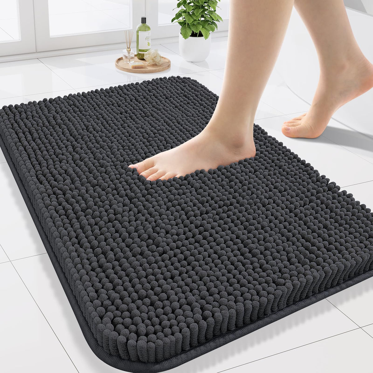 Arotive Bathroom Rugs 24x16, Soft Absorbent Shaggy Chenille Bath Rugs