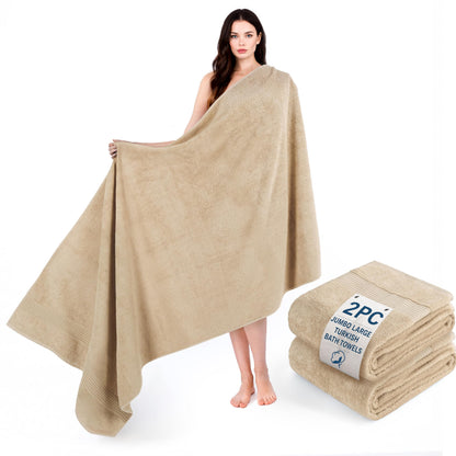 Cotton Paradise 100% Cotton Turkish Towel Set, Soft Absorbent Quick Dry, 6 Piece Towel Set, Beige