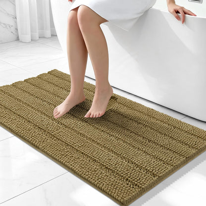 Bcoimo Bath Rug Mat,48x24 High Absorbent Latte Long Bathroom Runner Rugs