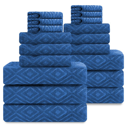 Smuge 18-Piece Bath Towel Set, Include 6 Bath Towel Sheets, 6 Hand Towels and 6 Washcloths - Highly Absorbent Quick Dry 100% Microfiber,Ultra Soft Bathroom Towel Set (Dark Gray)