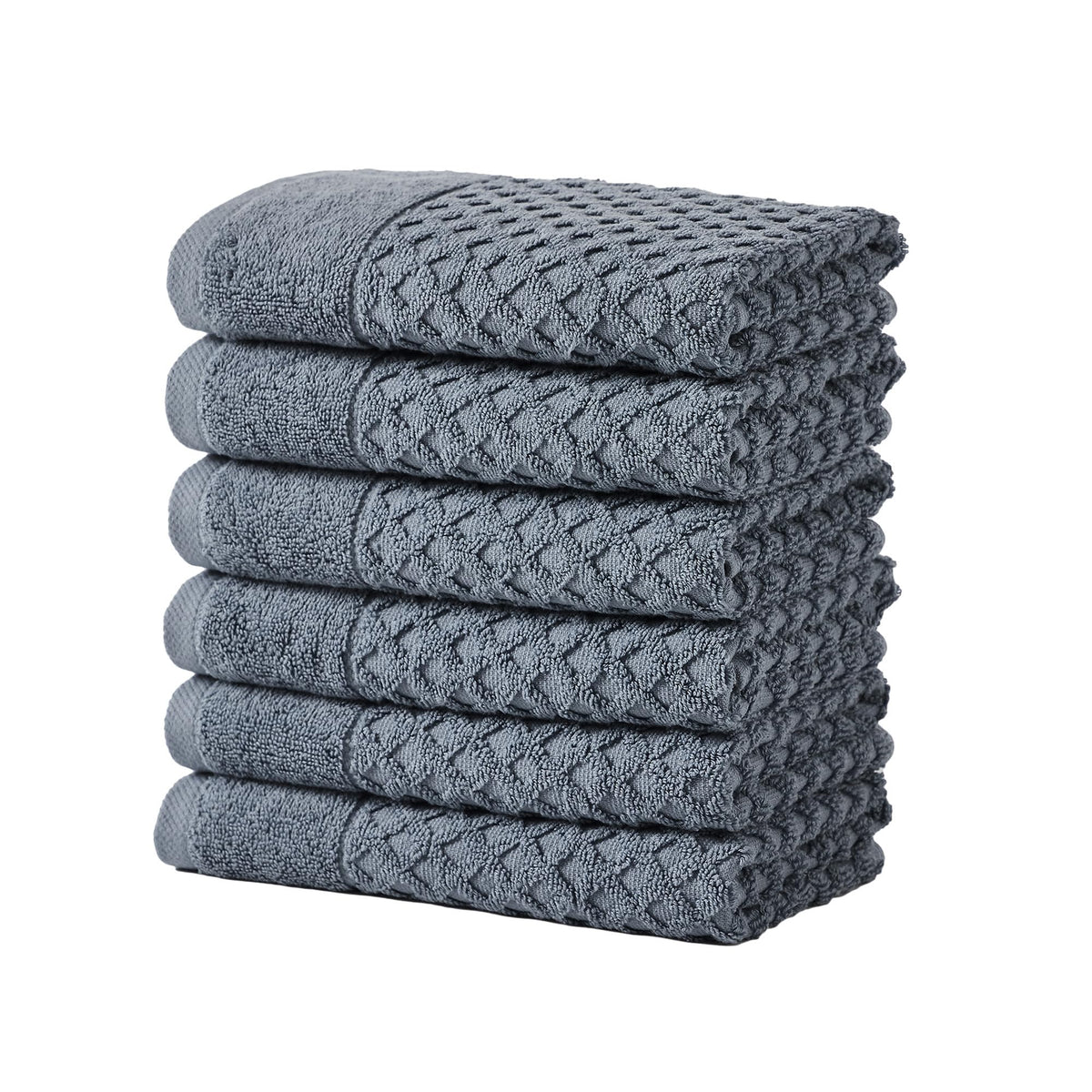 Great Bay Home Bath Towels - 100% Cotton 6 Piece Towel Set - Diamond Waffle Weave - Absorbent, Durable, Quick-Dry Towels for Bathroom (Copper)
