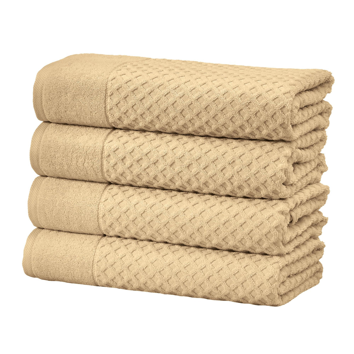 Great Bay Home Bath Towels - 100% Cotton 6 Piece Towel Set - Diamond Waffle Weave - Absorbent, Durable, Quick-Dry Towels for Bathroom (Copper)