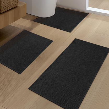 YIHOUSE Bathroom Rugs Thin Bath Mat Sets 2 Pieces Quick Dry,Beige