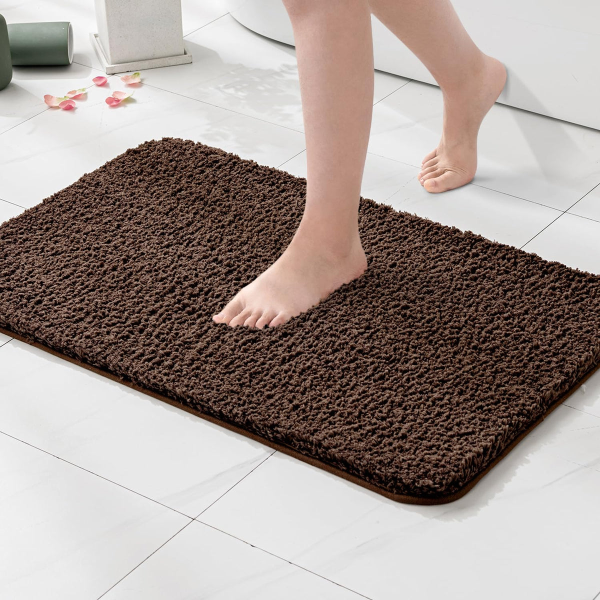 MIULEE Dark Purple Bathroom Rugs Soft Small Microfiber Bath Mat 16x24 Inch