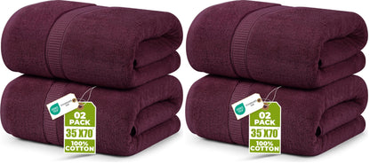 Utopia Towels Jumbo Bath Sheets, 2 Pack, 35x70 in, 600 GSM Cotton, Grey