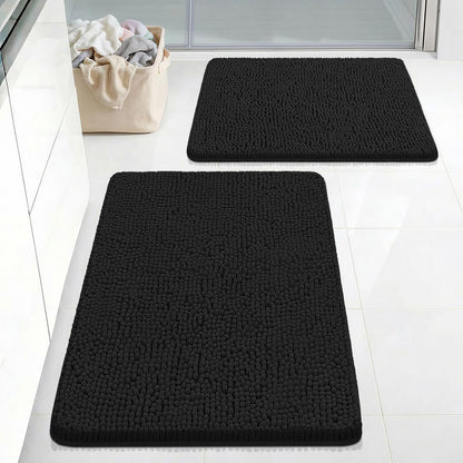 Bcoimo Bath Rug Mat,Sage Chenille High Absorbent Long Bathroom Runner Rugs