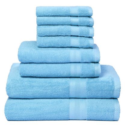 BOUTIQUO Navy Blue Towel Set - 8 Piece Bathroom Towel Set - 100% Ring Spun Cotton, 2 Bath Towel 27x54, 2 Hand Towel 16x28, 4 Washcloth 13x13 - Ultra Soft Highly Absorbent