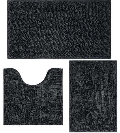 Bathroom Rugs Sets 3 Piece Non Slip,Bath Rugs with PVC Backing Bath Carpet,Bathroom Rug Washable,Absorbent,Plush Carpet Mats,Bath Mats for Bedroom, Kitchen,Tub,Home Decor (Turquoise)