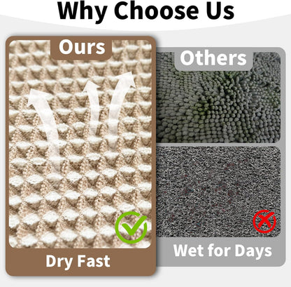 Waffle Bath Mat, Boho Bathroom Rugs Non Slip Washable, 18" x 30"