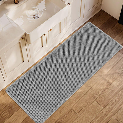 ZALL Tan Waffle Bath Mat,Super Absorbent Non Slip Bathroom Rug,Brown 18x30inch,Machine Washable Ultra Soft Floor Mats