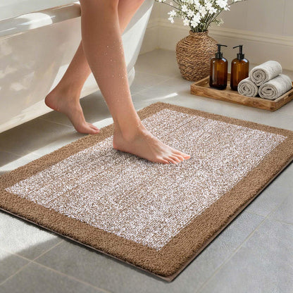 Long 2x4 Ft (48''x24'') Bathroom Rugs, Non Slip Washable Bath Mat Grey