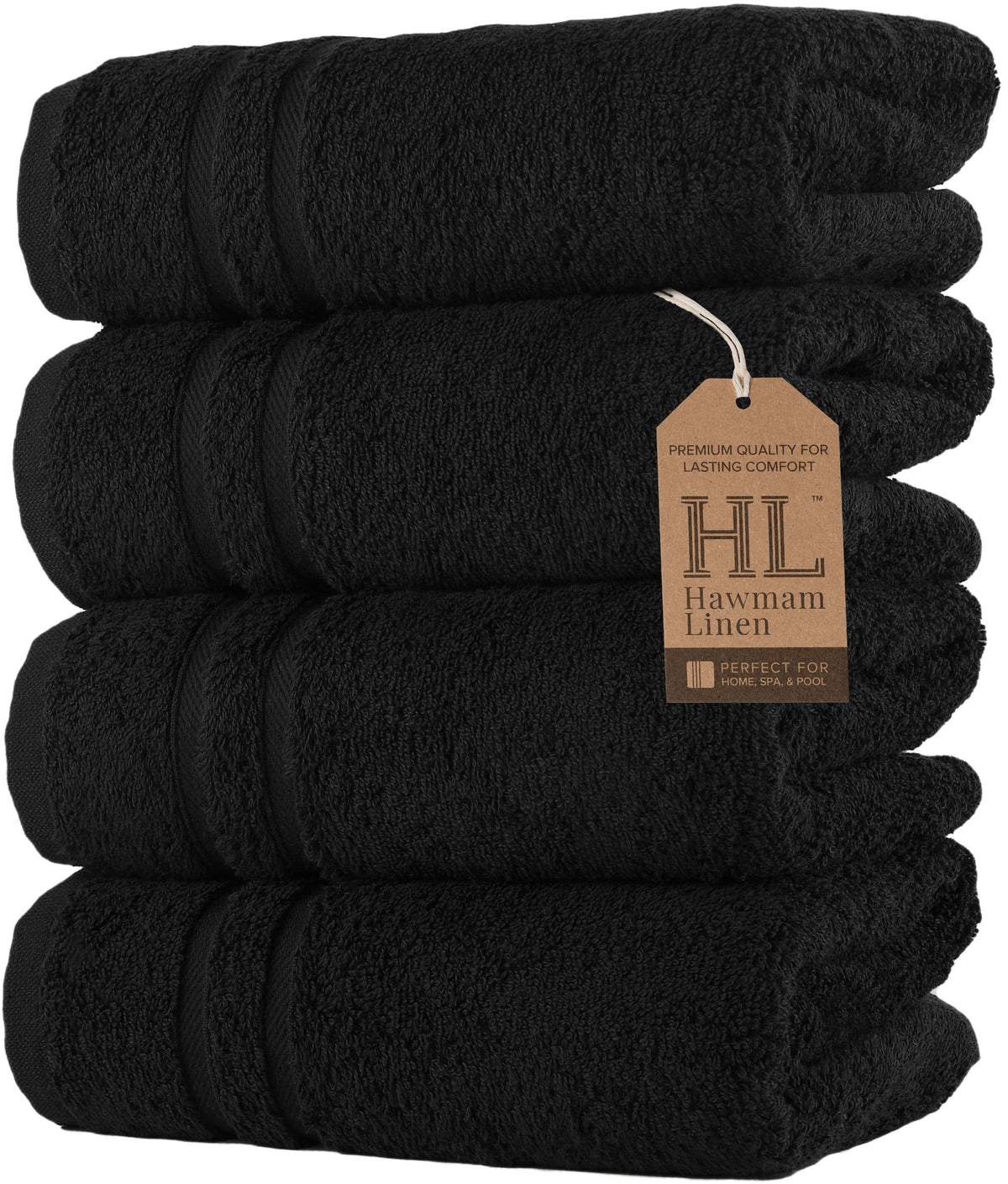 Hawmam Linen Cream 6 Piece Bath Towels Set for Bathroom Original Turkish Cotton Soft, Absorbent and Premium 2 Bath Towels, 2 Hand Towels, 2 Washcloths (Sea Salt)