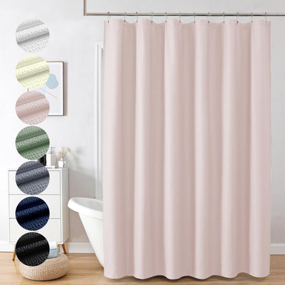 OVZME Berry Cute Shower Curtain, Embossed Textured Fabric Shower Curtain for Bathroom - Soft Cloth & Hotel Spa Luxury, Water Repellent, Machine Washable Shower Curtain, 72X72, Glacier Blue