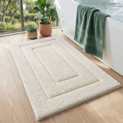 DEXI Bathroom Rugs 36x24, Non-Slip and Absorbent Bath Mat, Beige