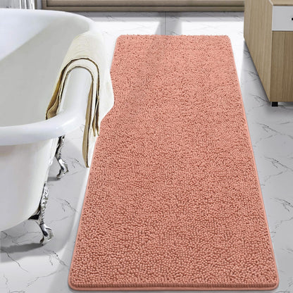 LOCHAS Luxury Bathroom Rug Shaggy Bath Mat 24 x 60 Inch, Gray
