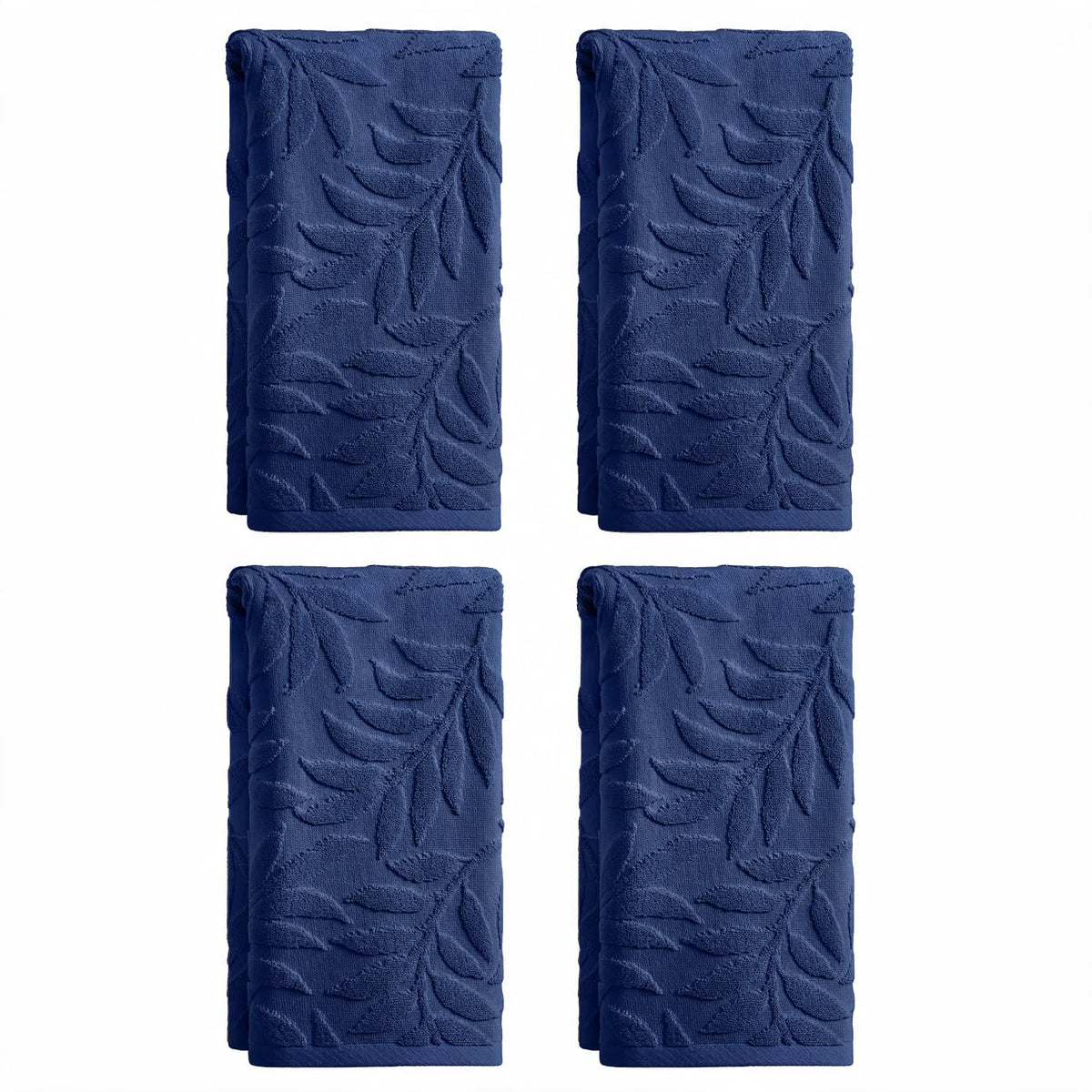 Artoid Mode 2 Pcs Caramel 3D Leaves Jacquard Hand Towels for Bathroom, 100% Cotton Soft Absorbent Bathroom Decor Towels, 13.7 x 29.5 Inch