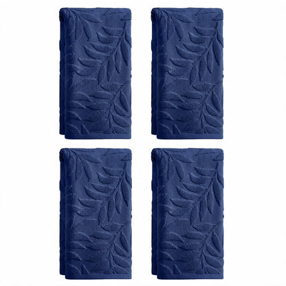 Artoid Mode 2 Pcs Caramel 3D Leaves Jacquard Hand Towels for Bathroom, 100% Cotton Soft Absorbent Bathroom Decor Towels, 13.7 x 29.5 Inch