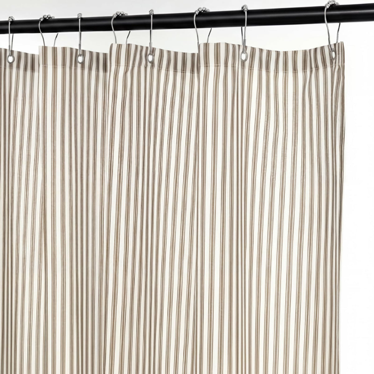 Mindsoft Stripe Curtain, Green and White, 72 x 72 Inches, Stripe