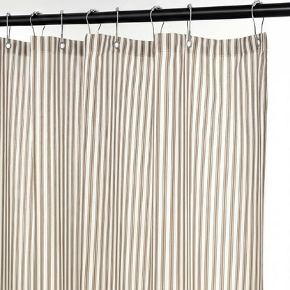 Mindsoft Stripe Curtain, Green and White, 72 x 72 Inches, Stripe
