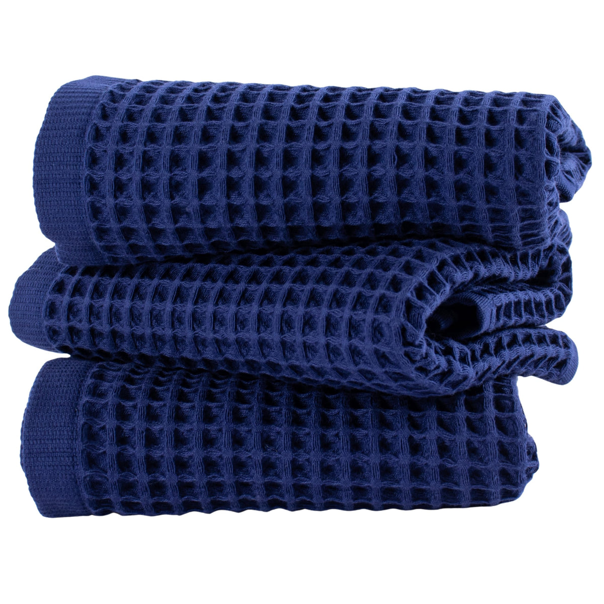 PÜSKÜL Natural 100% Turkish Cotton Waffle Hand and Kitchen Towels Set of 3