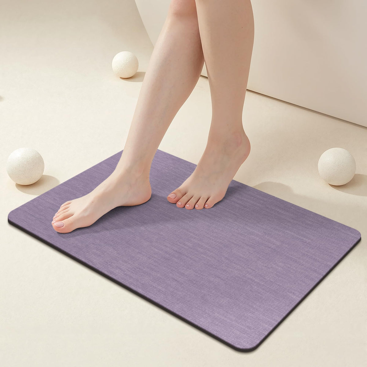 Mecko Bath Mat 16"x24",Ultra Thin Bathroom Rug fit Under Door Light Blue