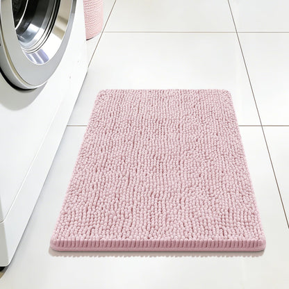 Bcoimo Small Bath Rug Mat,24x17 Chenille High Absorbent Latte Bathroom Mats