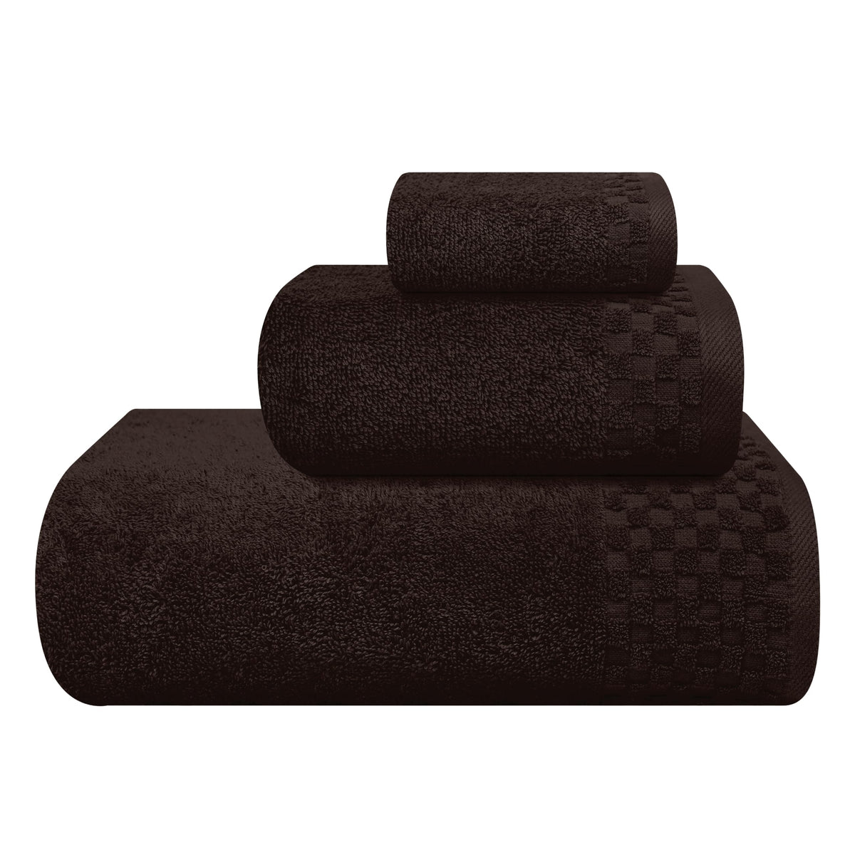 MyOwn Premium Cotton 6 Pack Towel Set for Bathroom, Contains 2 Bath Towels 28x55 inch, 2 Hand Towels 16x24 inch & 2 Wash Coths 12x12 inch, Ideal Everyday use, Compact & Lightweight - Black