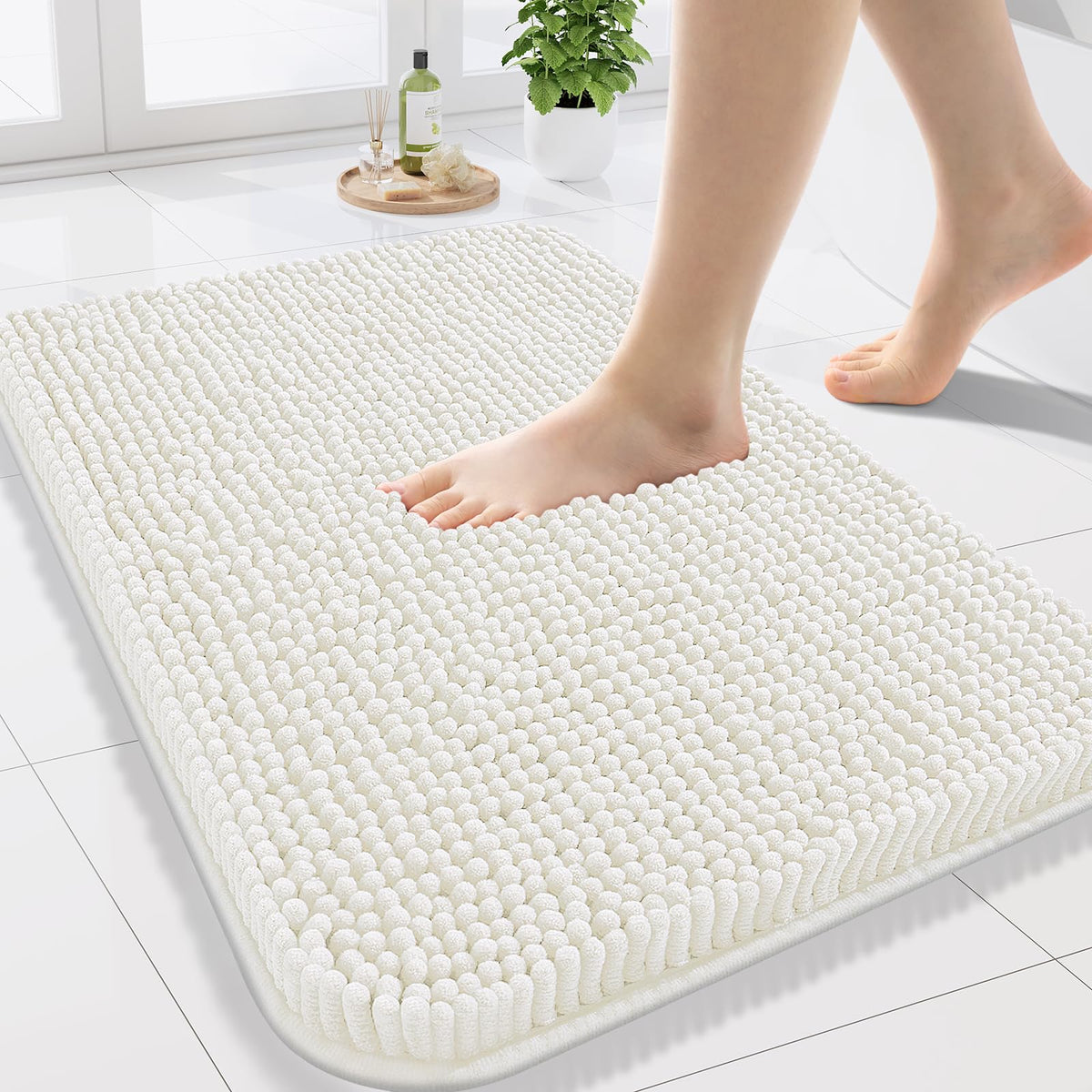 Arotive Bathroom Rugs 24x16, Soft Absorbent Shaggy Chenille Bath Rugs