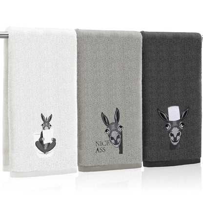FuWeave 3 Pcs Eucalyptus Leaves Hand Towels for Bathroom Kitchen Decor