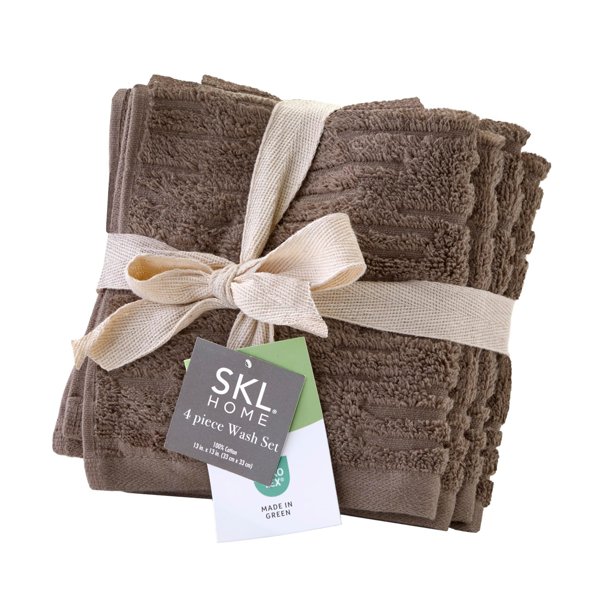 SKL Home CloudSoft Bath Towel Set, 6-Piece, 100% Cotton Luxury, Oatmeal