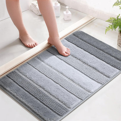 3 Pcs Ombre Bath Mat Set for Bathroom, Non Slip Ultra Soft and Thick Water Absorbent Bath Carpet, Machine Washable & Quick Dry Bathroom Rug, for Bedroom Door Living Room,Green