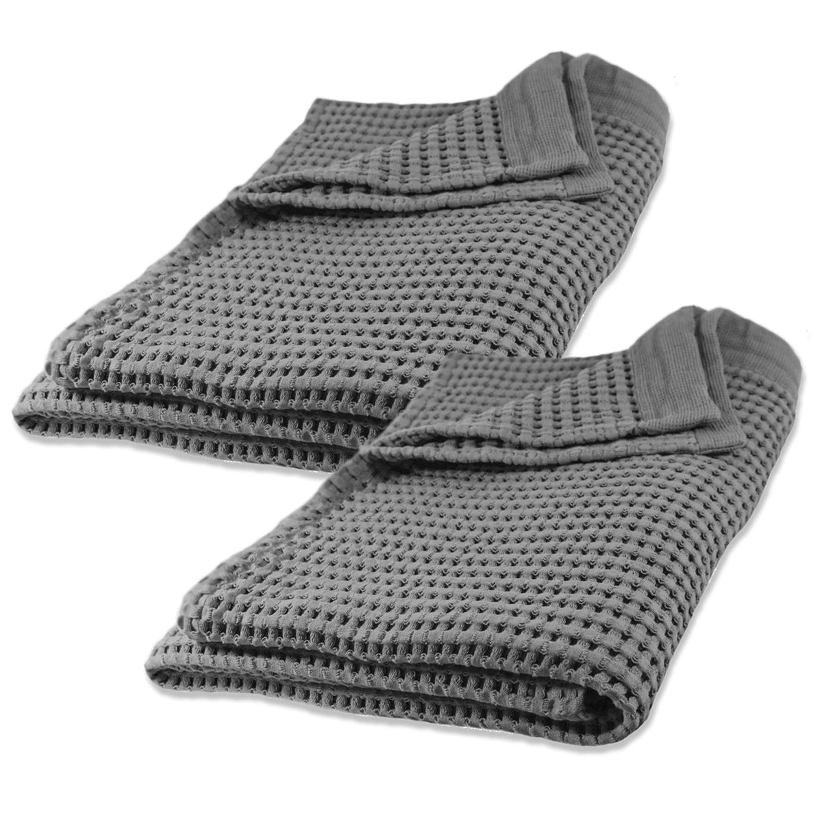GILDEN TREE Waffle Hand Towels for Bathroom Quick Dry Large Luxury Lint Free Super Absorbent Cotton Hand Towels Set of 2, Modern Style (Cream)