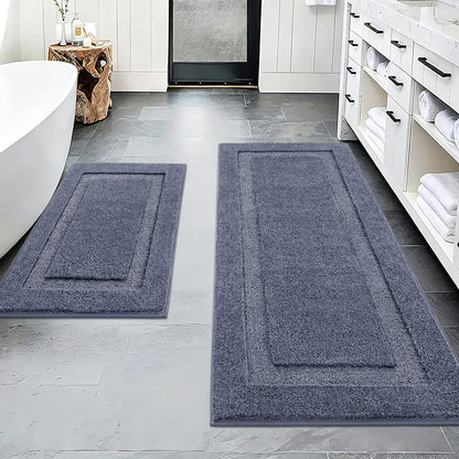 SHACOS Soft Microfiber Bathroom Rugs Set of 2 Pieces, White