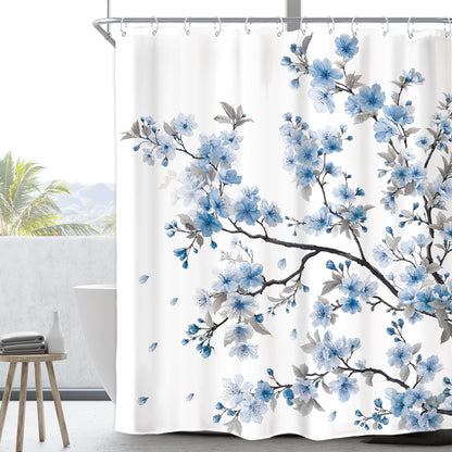 Pink Cherry Blossom Plum Asian Shower Curtain Japanese 60Wx72H Inch Decor