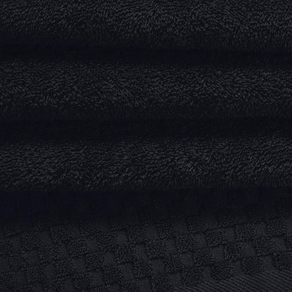 MyOwn Premium Cotton 6 Pack Towel Set for Bathroom, Contains 2 Bath Towels 28x55 inch, 2 Hand Towels 16x24 inch & 2 Wash Coths 12x12 inch, Ideal Everyday use, Compact & Lightweight - Black