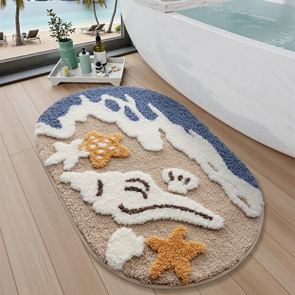 LUMI Beach Bathroom Rug Soft Microfiber Absorbent Bath Mat 22x34