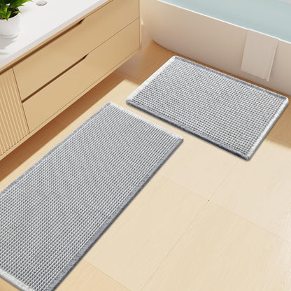 Smiry Waffle Bathroom Rugs Sets 2 Piece (30x20+24x16, Brown)