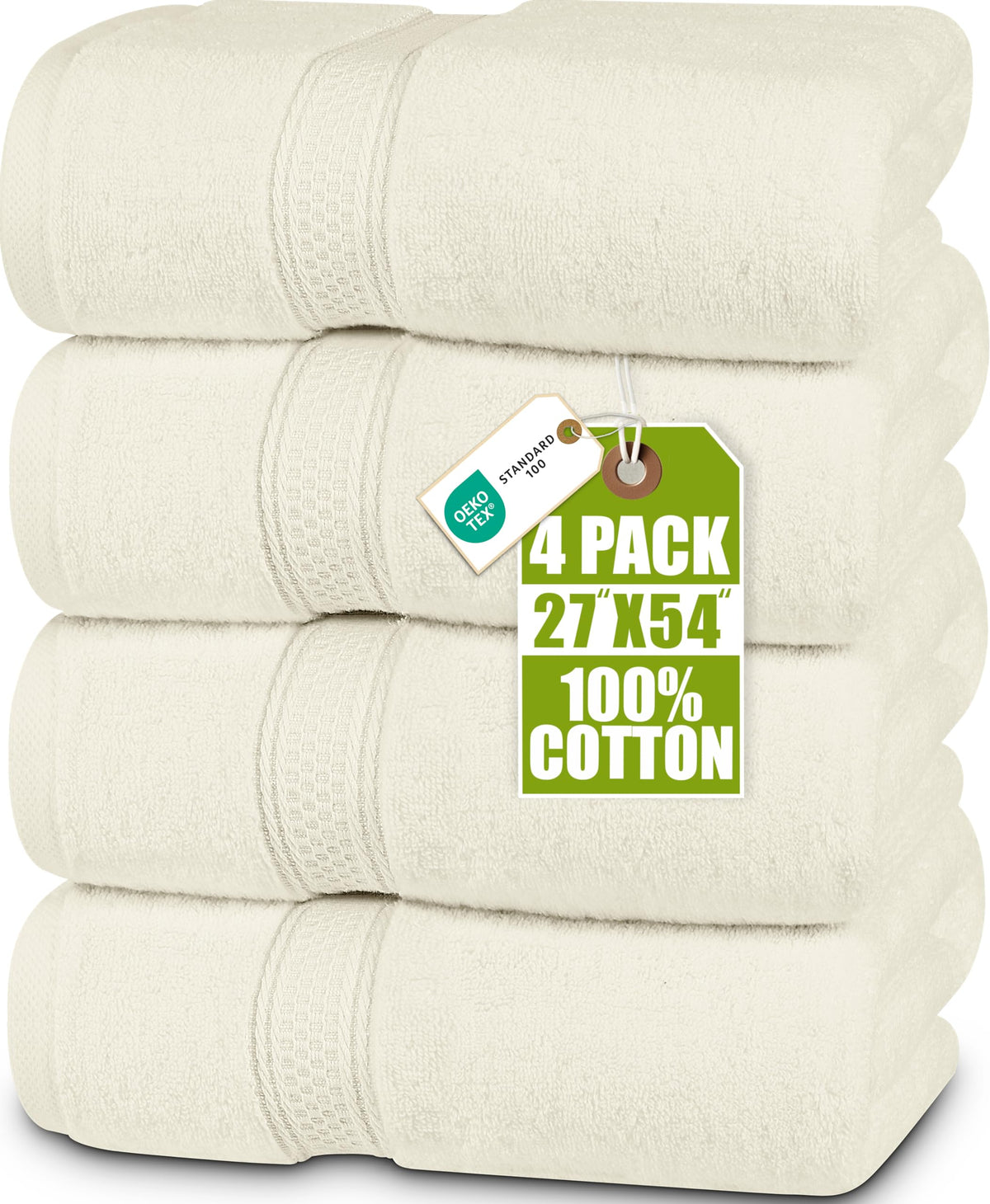 Utopia Towels 4 Pack Premium Bath Towels, 27x54 in, 600 GSM Cotton Grey
