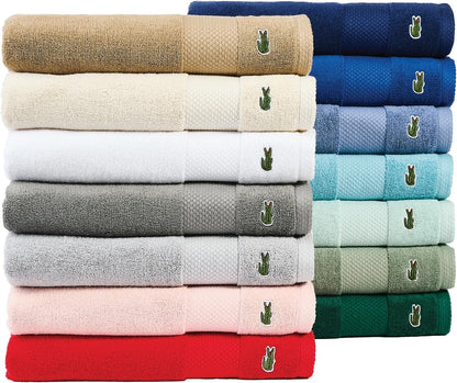 Lacoste Heritage 100% Supima Cotton Bath Towel 30" x 54", White