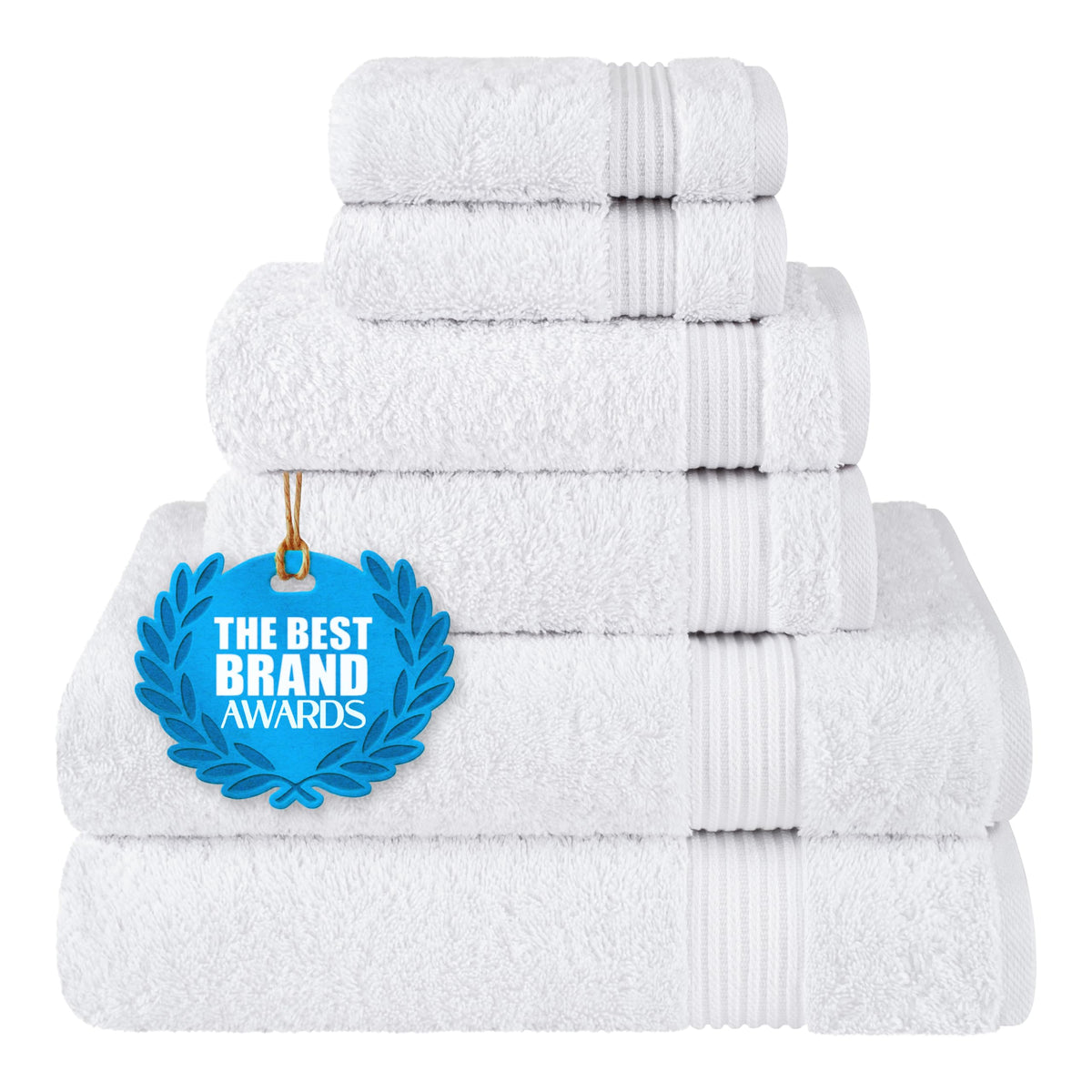 Cotton Paradise 100% Cotton Turkish Towel Set, Soft Absorbent Quick Dry, 6 Piece Towel Set, Beige