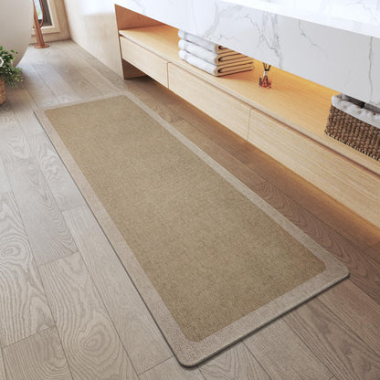YDKGL Half Circle Bath Mat, Non Slip Thin Bathroom Rugs, Brown 16x24
