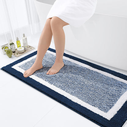 OLANLY Small Bathroom Rugs 24x16, Soft Absorbent Microfiber Bath Rugs, Grey