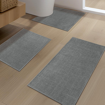 YIHOUSE Bathroom Rugs Thin Bath Mat Sets 2 Pieces Quick Dry,Beige